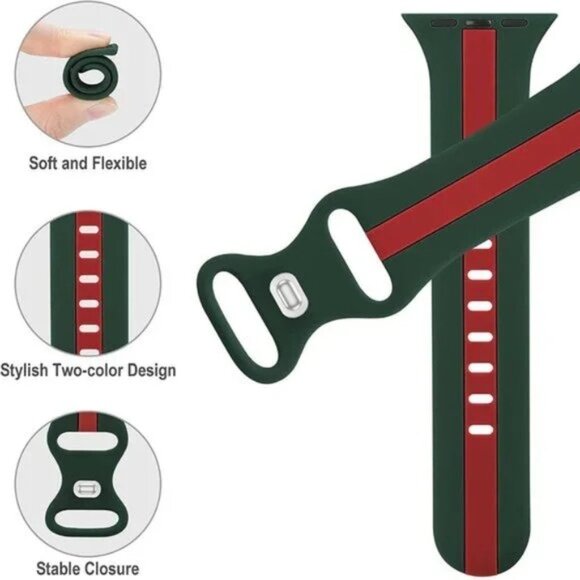 Apple Men/Women Soft Silicone Designer Sport Wristbands for Apple Watches - Picture 2 of 8